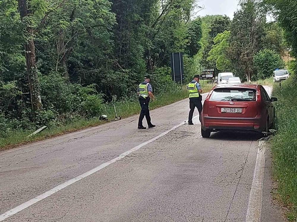 Prometna nesreća na cesti Ponte Porton - Vižinada (snimila Sanja Bosnić)